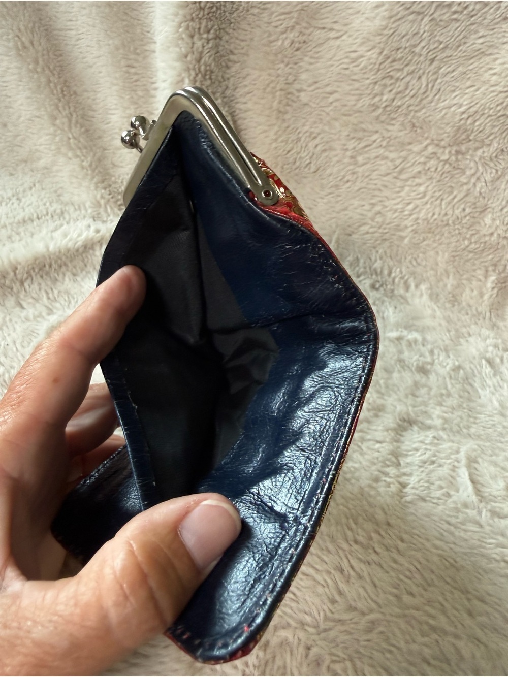Vintage Florentine Leather Coin Purse Gold Gilt Wallet Made In Italy 1970s - Picture 7 of 8